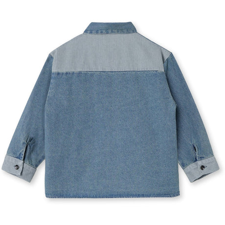 Fliink Medium Denim Blue Don Contrast Bluse