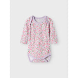 Name It Pastel Lilac Nbfbody 3P Ls Lilac Petit Flower Noos