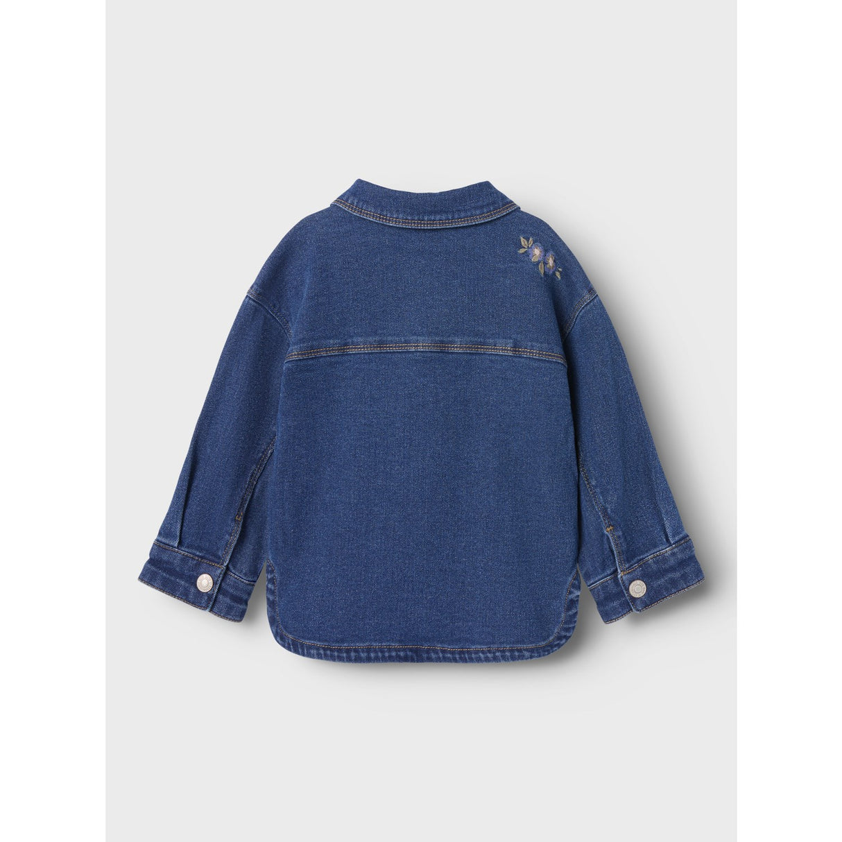 Name It Dark Blue Denim Flower Emb Nmfkara Emb Dnm Jakke 1224-Fr