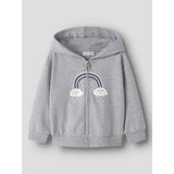 Name It Grey Melange Rainbow Clouds Nmfvoltana Nreg Sweat Card Wh Bru