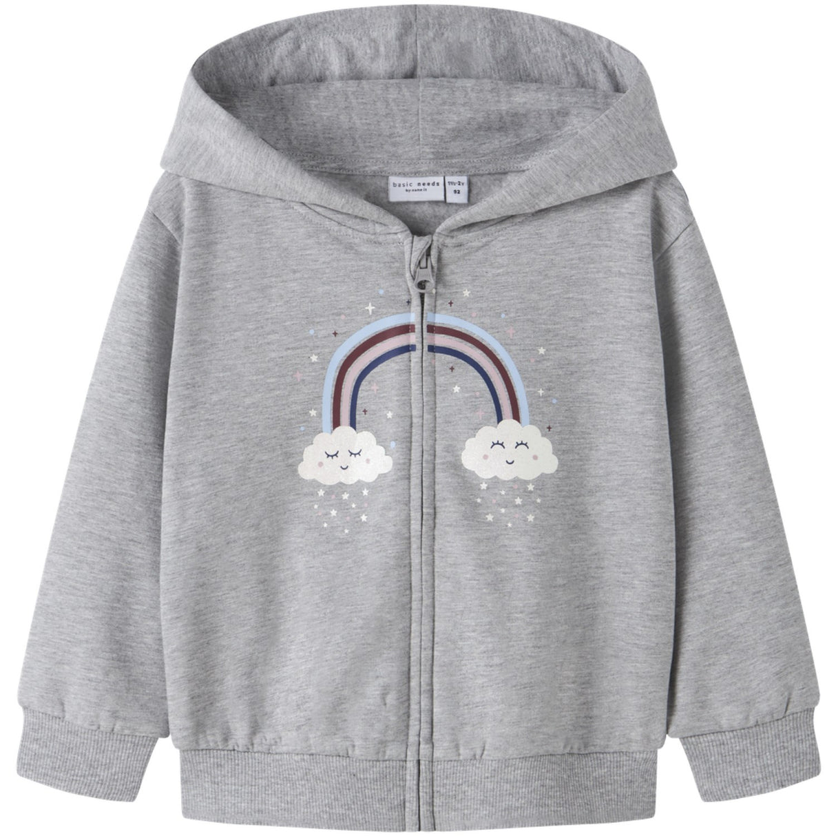 Name It Grey Melange Rainbow Clouds Nmfvoltana Nreg Sweat Card Wh Bru