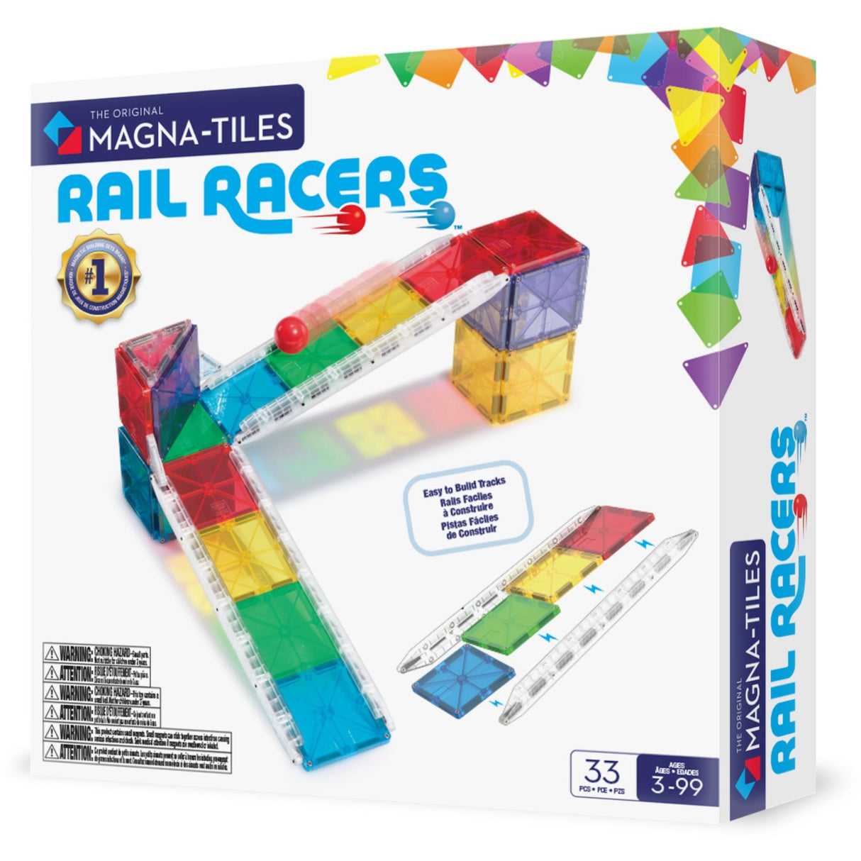Magna-Tiles® Small Rail Racer 33 Pcs