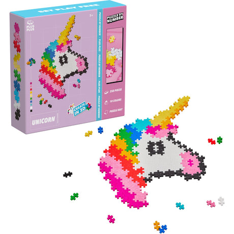 Plus-Plus Puslespill By Number Unicorn 250Pcs