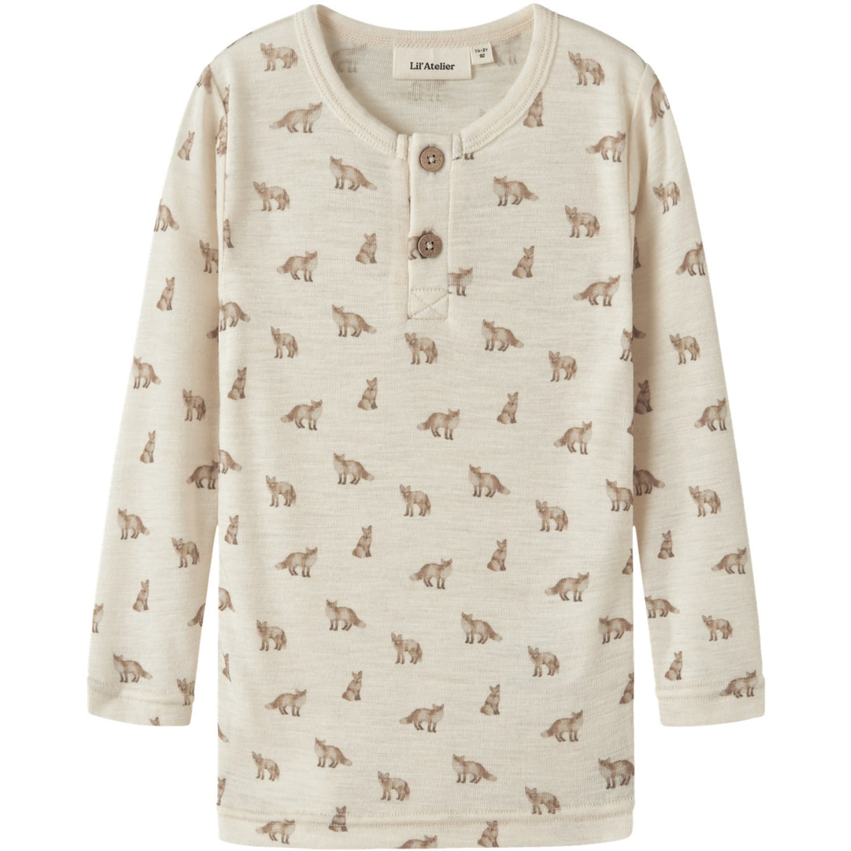 Lil'Atelier Turtledove Fox Nmmnalu Wo/Mo Ls Slim Topp Lil