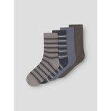 Name It Folkstone Gray Nkmwak Wo/Bl 4P Strømper