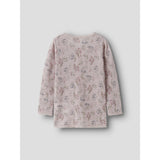Name It Violet Ice Flowers + Leafs Nmfwang Ull Needle Ls Topp Noos