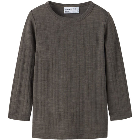 Name It Morel Nmmwang Ull Needle Ls Topp Solid Noos