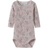 Name It Violet Ice Flowers + Leafs Nbfwang Ull Needle Ls Body Noos