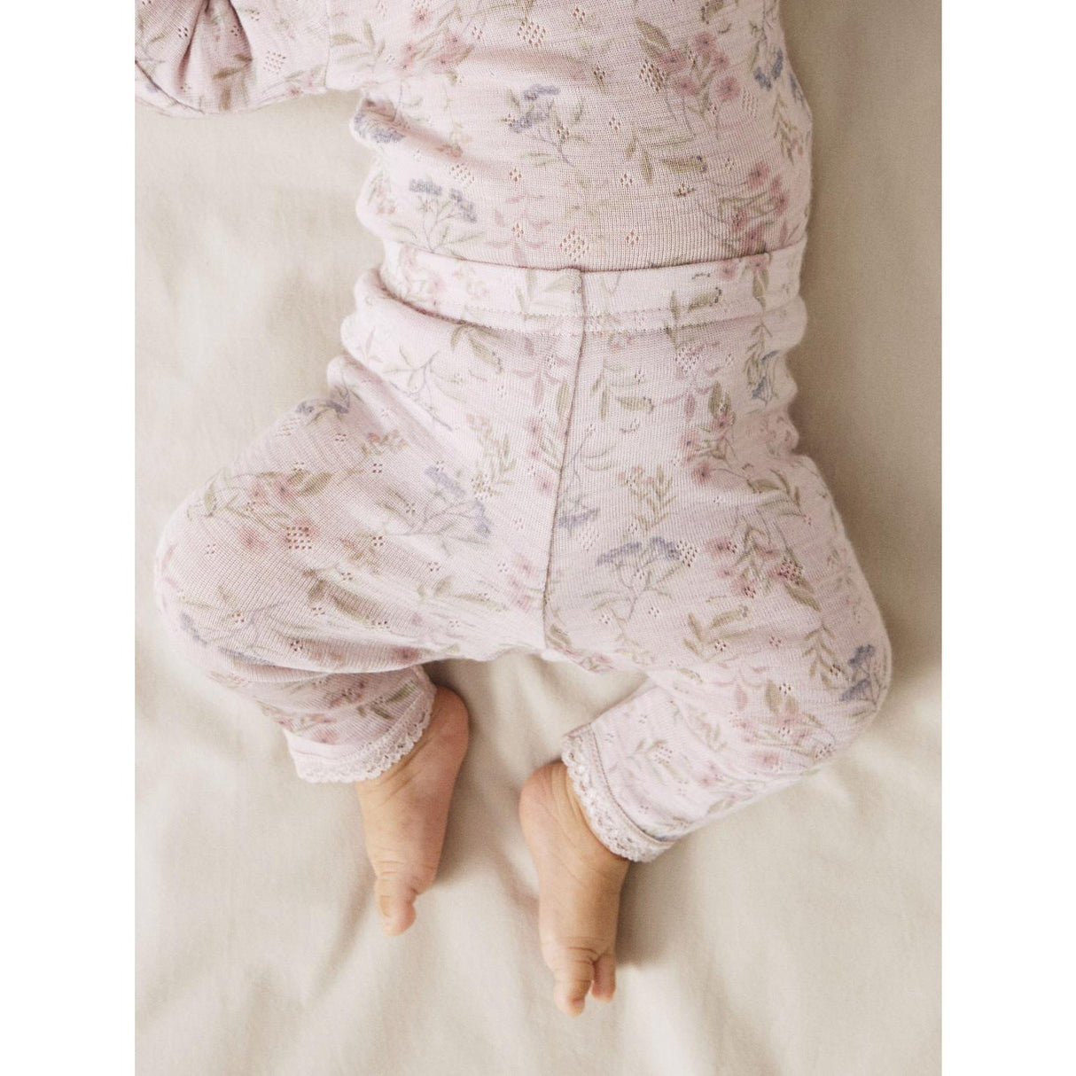 Name It Violet Ice Flowers And Leafs Nbfwang Ull Needle Leggings Noos
