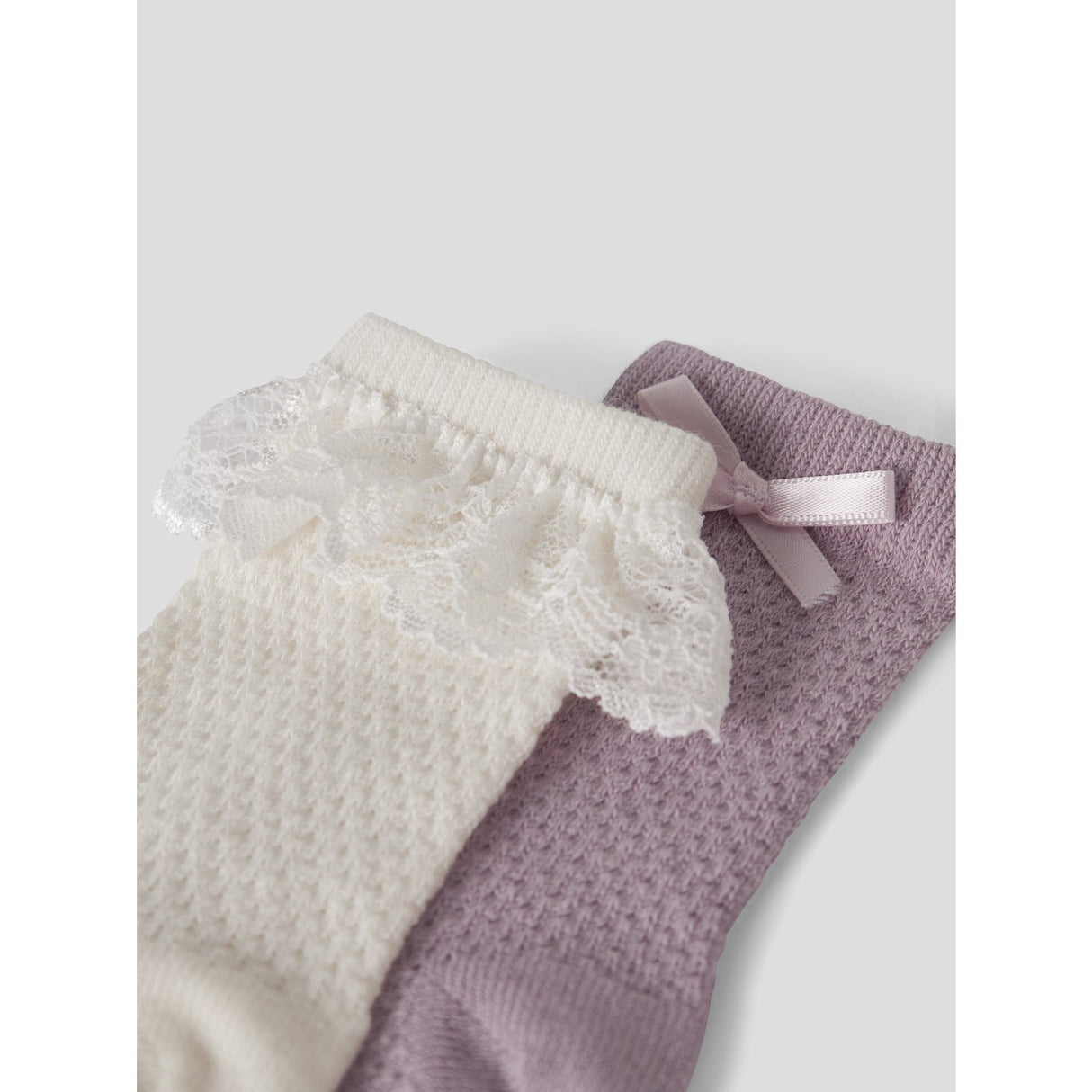 Name It Violet Ice Nbfwakma Wo/Bl Structure 2P Strømper