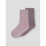 Name It Violet Ice Nmfwak Wo/Bl 2P Strømper W/Non Skid