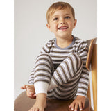 Name It Snow White Morel/Folksotne Gray Nmmwang Ull Needle Ls Topp Noos