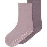 Name It Violet Ice Nmfwak Wo/Bl 2P Strømper W/Non Skid
