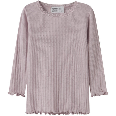 Name It Violet Ice Nmfwossa Wo/Si Rib Ls Topp