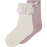 Name It Violet Ice Nmfwakma Wo/Bl Structure 2P Strømper