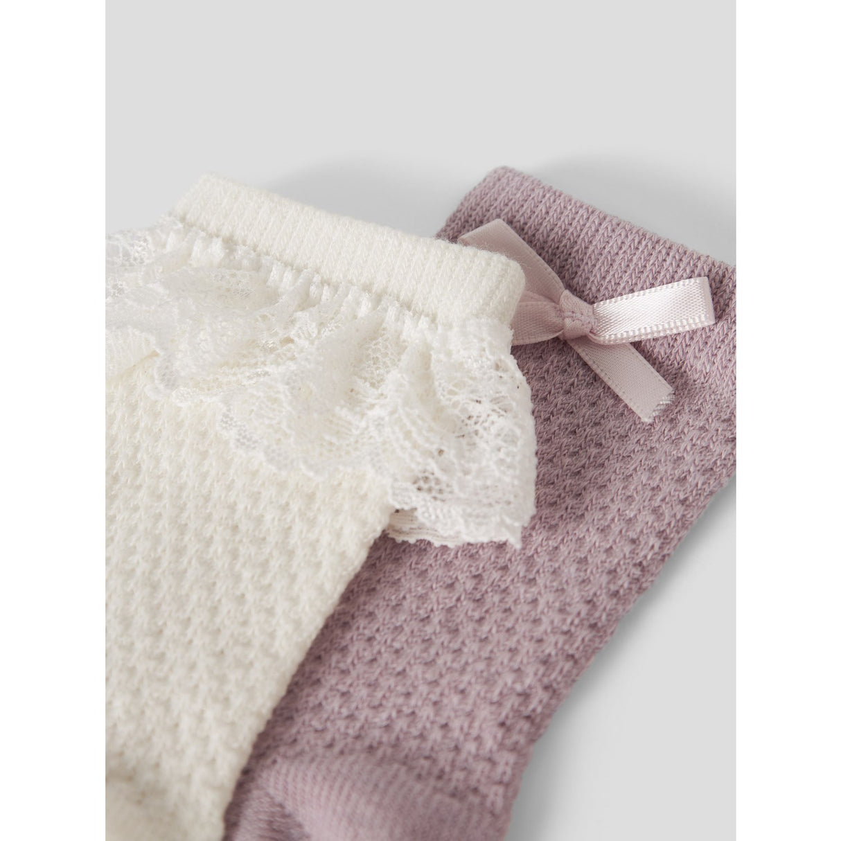 Name It Violet Ice Nmfwakma Wo/Bl Structure 2P Strømper