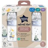 Tommee Tippee Natural Start Baby Flaske 2 X 260 Ml - Deco Blue