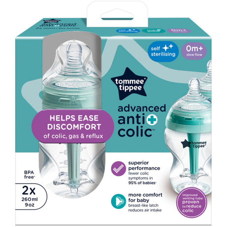 Tommee Tippee Anti-Kolikk Baby Flaske M/ Varmeindikator 2X 260ml