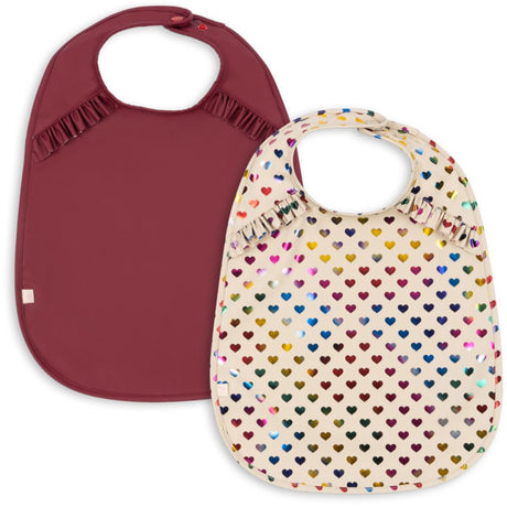 Konges Sløjd Coeur Glitter/Sangria 2 Pakke Glitter Dinner Smekke Med Frill