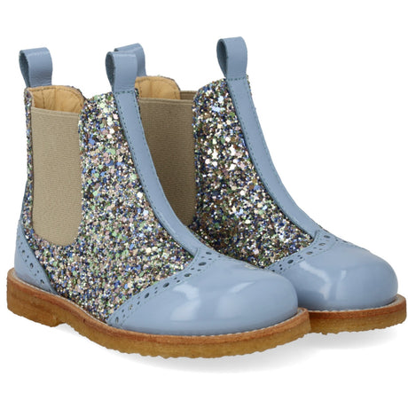 Angulus Chelsea Støvle Med Glitter Og Brogues Detaljer