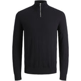 Jack & Jones Junior Black Jjeemil Strikk Half Zip Noos Jnr