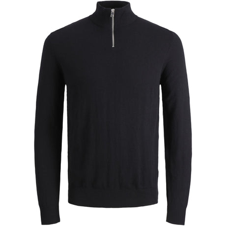 Jack & Jones Junior Black Jjeemil Strikk Half Zip Noos Jnr