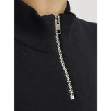 Jack & Jones Junior Black Jjeemil Strikk Half Zip Noos Jnr