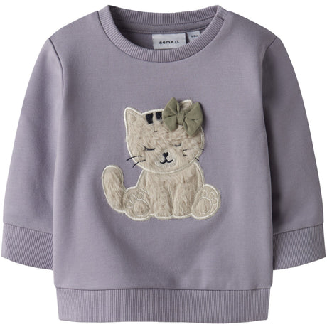 Name It Lavender Gray Nbftacathy Ls Sweat Bru