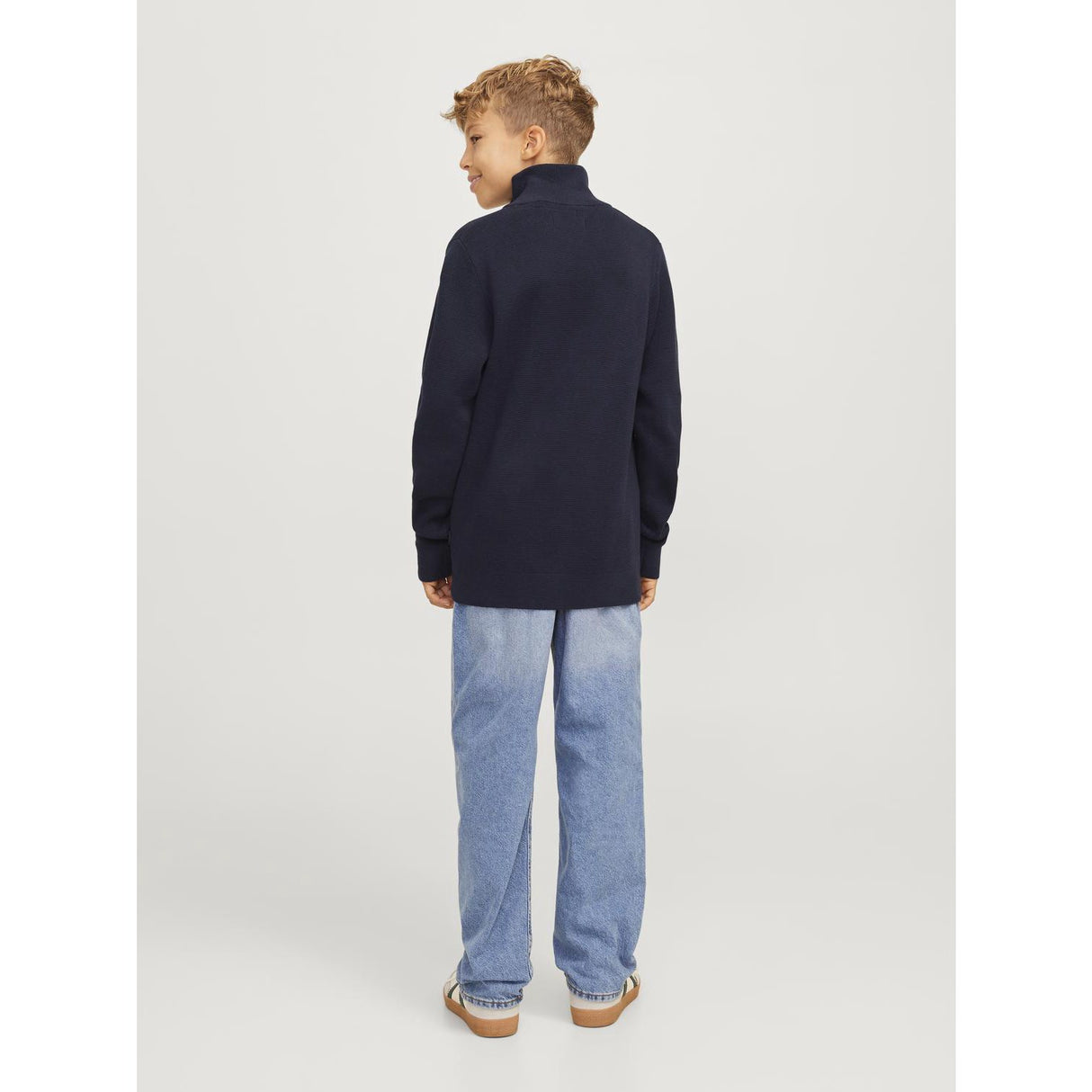 Jack & Jones Junior Night Sky Jprblamilano Stitch Strikk Half Zip Jnr