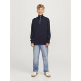 Jack & Jones Junior Night Sky Jprblamilano Stitch Strikk Half Zip Jnr