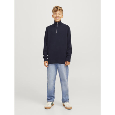 Jack & Jones Junior Night Sky Jprblamilano Stitch Strikk Half Zip Jnr