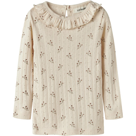 Lil'Atelier Novelle Peach Flower Nmfrachello Ria Ls Slim Topp Lil