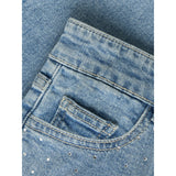 Name It Medium Blue Denim Nkfrose Hw L Dnm Rhine Shorts 2277-Bc