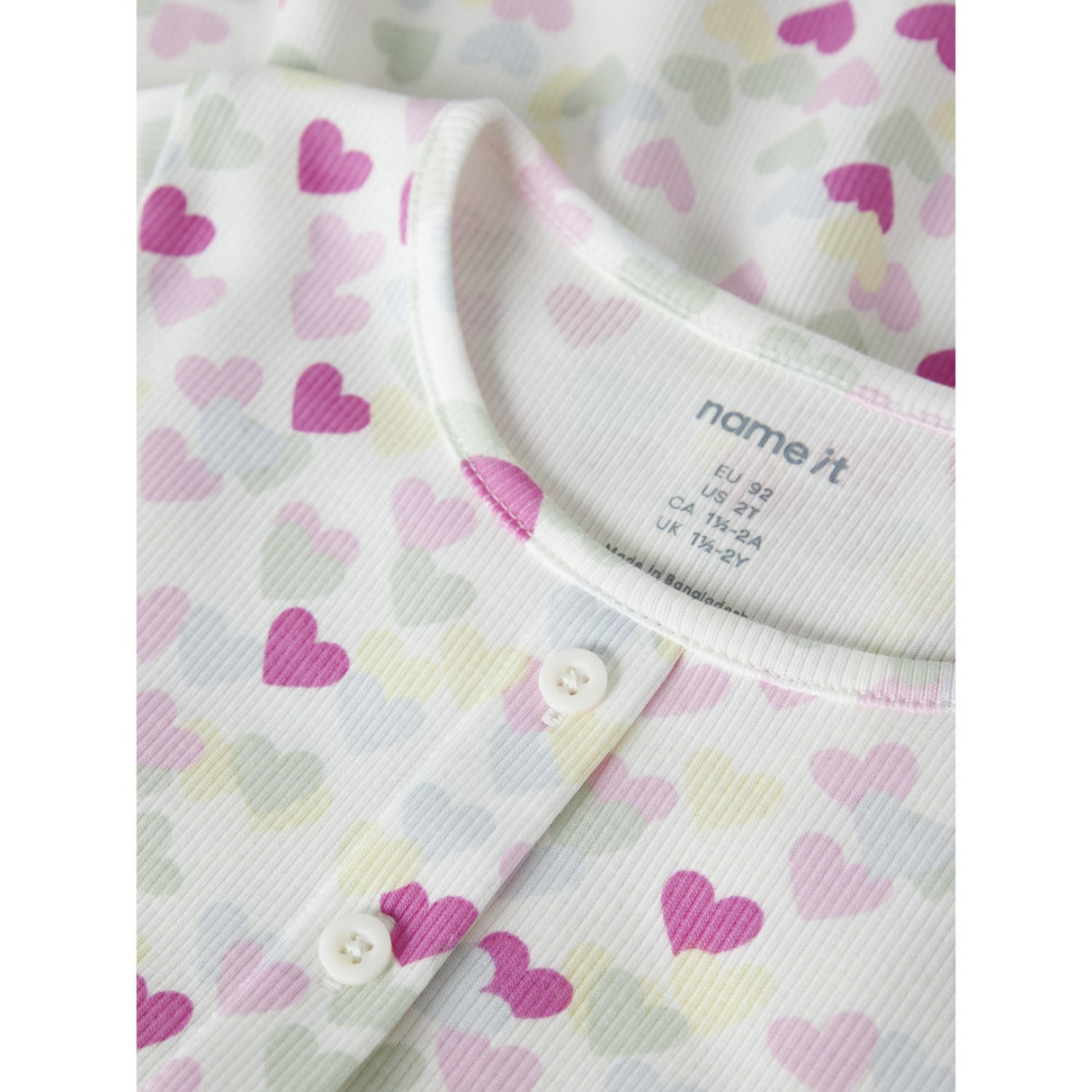 Name It Cloud Dancer Random Hearts Nmfvemia Ss Kjole