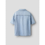 Name It Light Blue Denim Nkmjoy Boxy Dnm 1/2 Skjorte 1860-Ph F