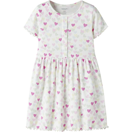 Name It Cloud Dancer Random Hearts Nmfvemia Ss Kjole