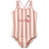 LIEWOOD Coral Blush / Creme De La Creme Stripe Suna Stripe Badedrakt