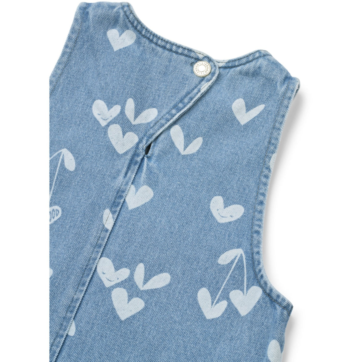 LIEWOOD Sweethearts / Light Blue Denim Angelica Printed Denim Frill Kjole