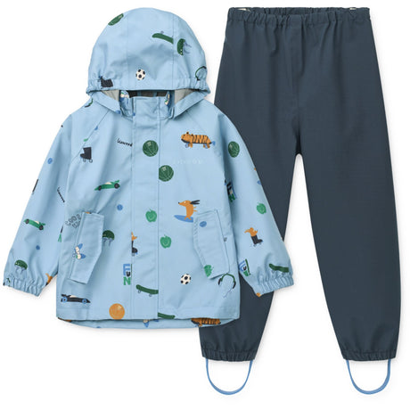 LIEWOOD Fun / Beach Blue Pedia Regntøy Sett