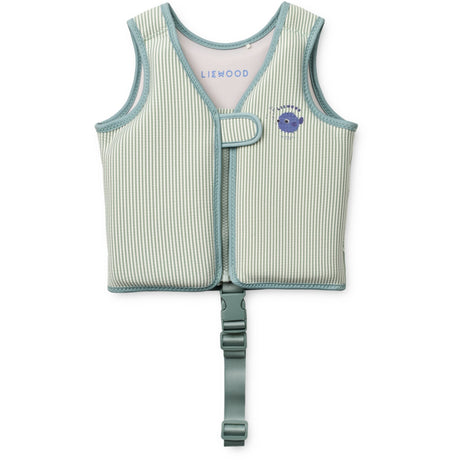LIEWOOD Peppermint / Sandy Dove Seersucker Swim Vest