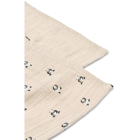 LIEWOOD Mini Panda / Sandy Mix Lewis Muslin Cloth 2-Pakning