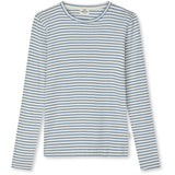 Mads Nørgaard Vanilla Ice/Bright Cobalt 2X2 Bomull Stripe Talino Tee L/S