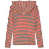 Mads Nørgaard Fiery Red/Vanilla Ice 2X2 Bomull Stripe Tally Hettegenser