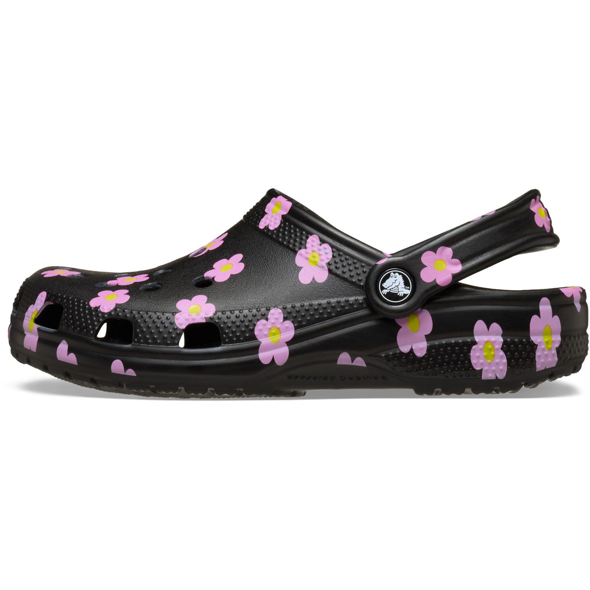 Crocs Black Classic Flower Clog K Blk