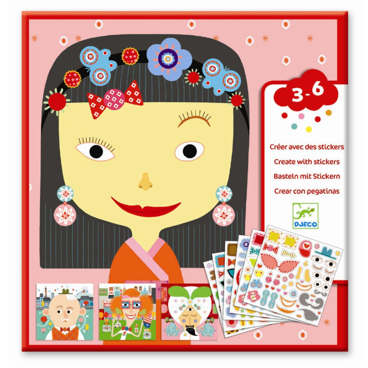 Djeco klistremerkespill - Faces
