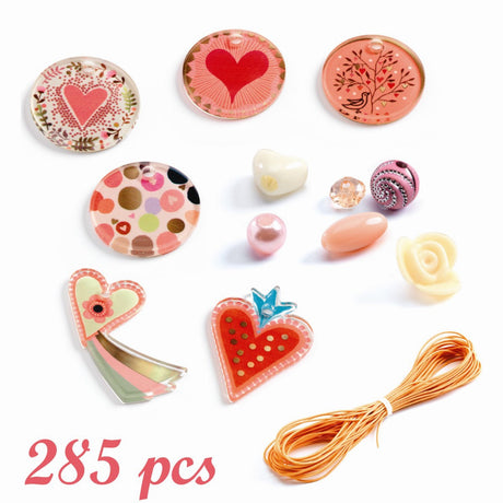 Djeco Creative Beads - Plastperler, hjerter