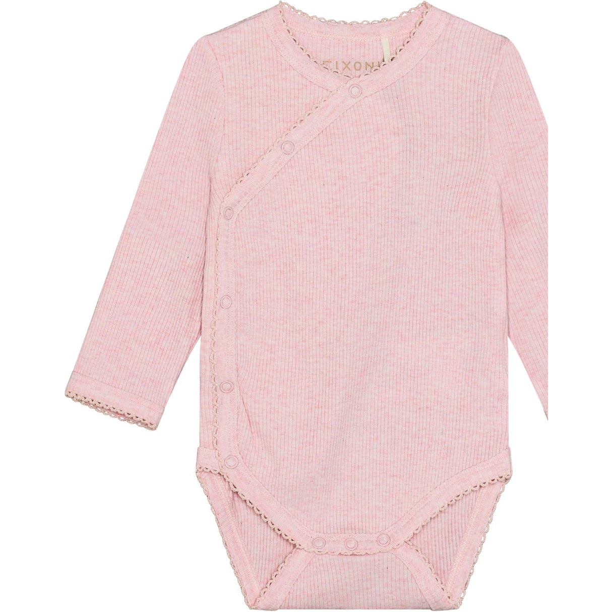 FIXONI Bleached Mauve Melange Omslags Body Ls Melange Rib