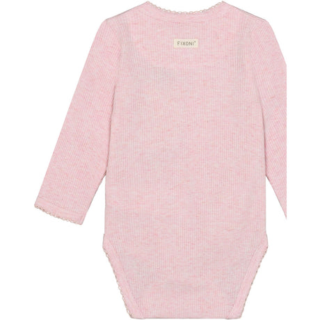 FIXONI Bleached Mauve Melange Omslags Body Ls Melange Rib