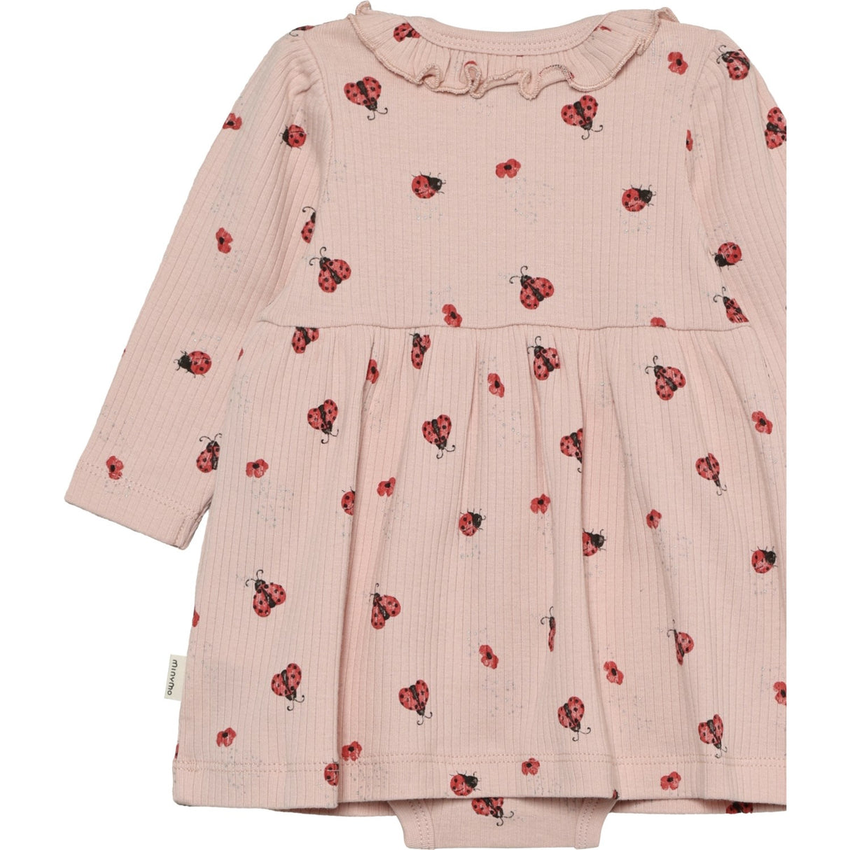 Minymo Peach Whip Body Kjole Ls Aop Rib