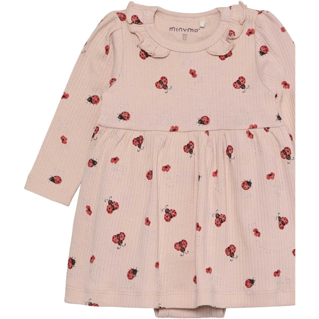 Minymo Peach Whip Body Kjole Ls Aop Rib